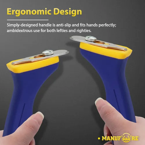 Vista 4 de MANUFORE Raspador De Pintura De Agarre Suave Con Contorno, 6 Piezas De Cuchillas De Acero Inoxidable Diferentes Para Eliminar Pintura, Barniz