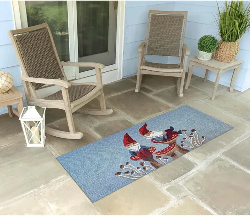 Vista 15 de Liora Manne Mum Aqua - Alfombra para interior/exterior, 3 pies, redonda