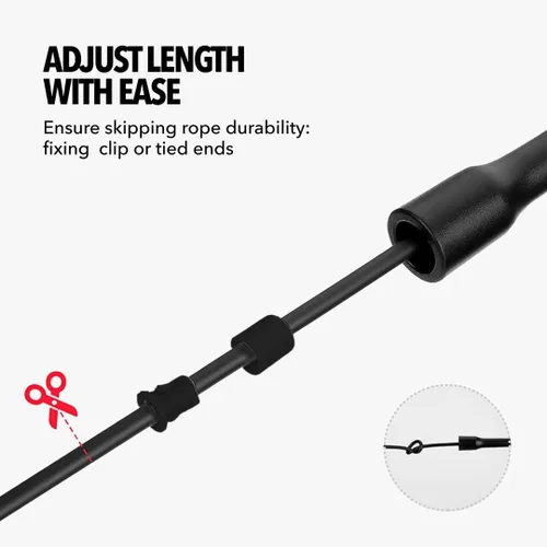 Vista 4 de Boldfit Cuerda de saltar para hombres y mujeres con cuerda de salto de velocidad de altura ajustable para ejercicio, gimnasio, deportes fitness