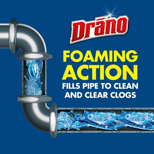 Vista 2 de Drano Removedor de obstrucciones de espuma de doble fuerza, línea comercial, 17 onzas