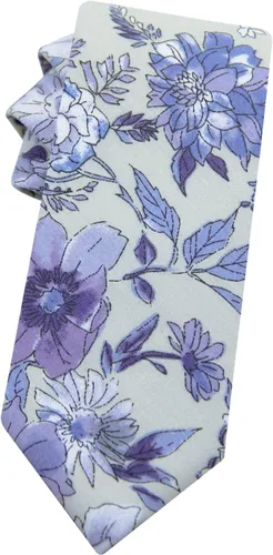 Vista 62 de Corbata de algodón floral para hombre, corbata delgada impresa de 2.56'' 01-Bean Pasta Rosa