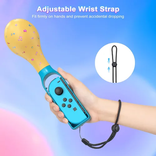 Vista 4 de Sand Hammer Hand Grip for Nintendo SwitchSwitch OLED, Game Controller Handle Grips with Wrist Straps and 2 Stickers for Switch Joycon, Samba