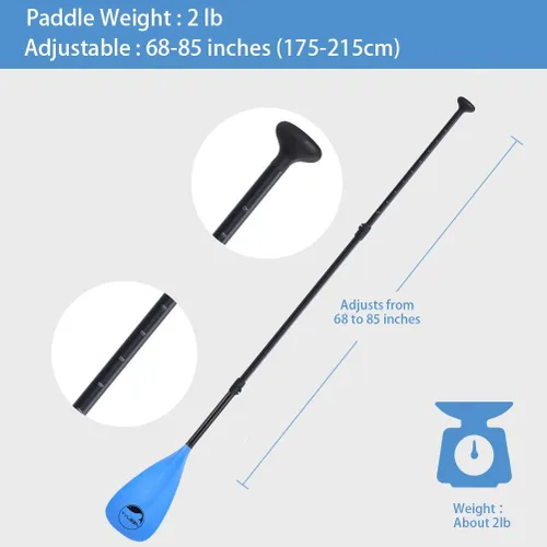 Vista 2 de YVLEEN SUP Paddle Board Paddle,Stand Up Paddleboard Paddles Paletas de aluminio ajustable 4 piezas flotante Kayak Paddle,Paleta convertible