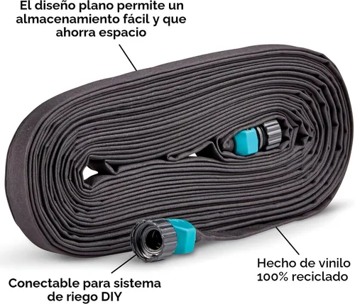 Vista 6 de Gilmour 25' Negra Manguera de Remojo Plana para Camas de Jardín, Manguera de Riego por Goteo para Exteriores, Manguera de Jardín Flexible