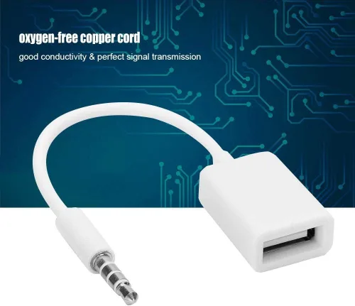 Vista 4 de Socobeta Convertidor de cable MP3 TV USB hembra a conector de 0.138 in macho de 0.138 in macho a USB hembra adaptador de cable de audio AUX