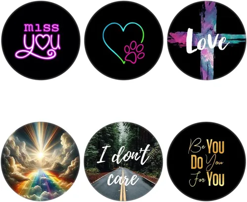 Vista 7 de (6 Pack) Cell Phone Grip,Mobile Phone Finger Foldable Holder Stand for Smartphones and Tablets - Love Quotes Py001