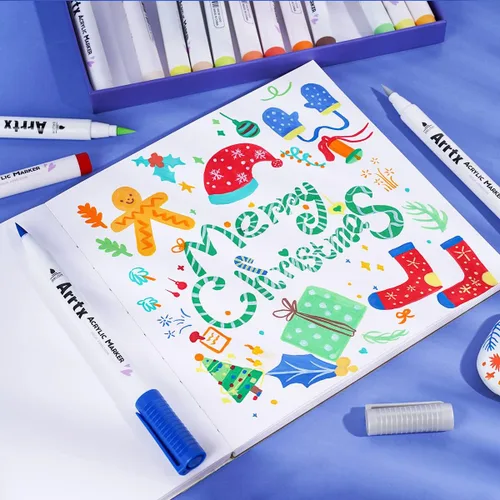 Vista 8 de Paquete de pintura de acuarela MeiLiang, 36 colores vivos con Arrtx 30 colores acrílicos para pintura rupestre, perfecto para estudiantes, niños