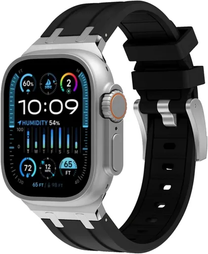 Vista 9 de Apple Watch Band para iWatch Ultra Series, correa de reloj de silicona para hombres, diseño fresco, compatible con Apple Watch de 1.929 in, 1.772