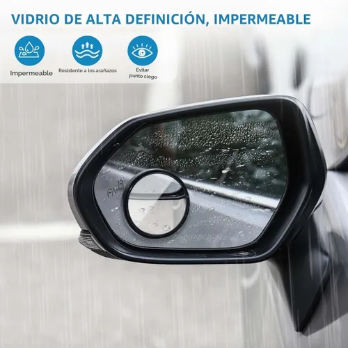 Vista 6 de OBTANIM Paquete de 2 espejos de punto ciego de 2 pulgadas de ángulo ajustable HD de vidrio redondo de visión trasera para automóvil, accesorios