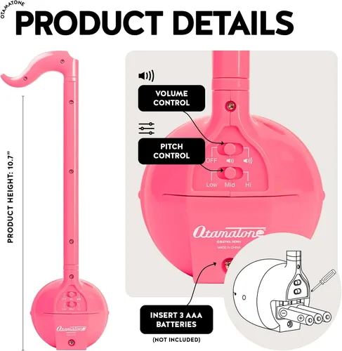 Vista 4 de Otamatone Clásico [Edición en inglés] Sintetizador portátil de instrumentos musicales electrónicos japoneses rosa intenso de Japón Maywa Denki
