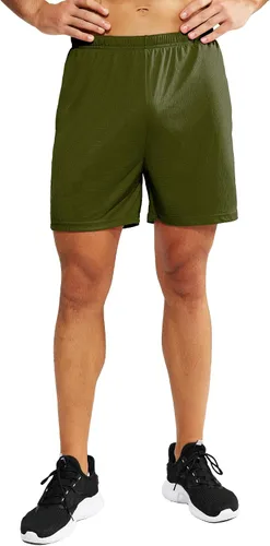 Vista 4 de MIER Pantalones cortos de correr para hombre, 5 pulgadas, para gimnasio, atlético, de secado rápido, pantalones cortos de entrenamiento deportivo