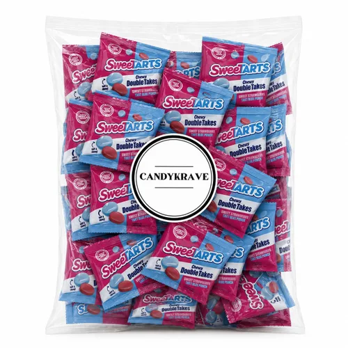 Vista 6 de CandyKrave Sweet Fruity Splitz Gummy Tarts - Individually Wrapped Sweet & Tangy Mini Chewy Candies Birthdays, Pinata, Parties, Movie Nights & Gender