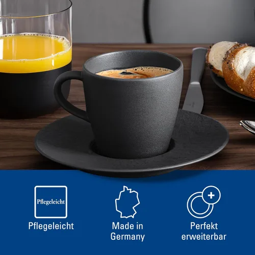 Vista 6 de Villeroy & Boch Manufacture Rock Collection - Taza de café Demitasse pequeña, de porcelana premium, fabricada en Alemania, apta para lavavajillas