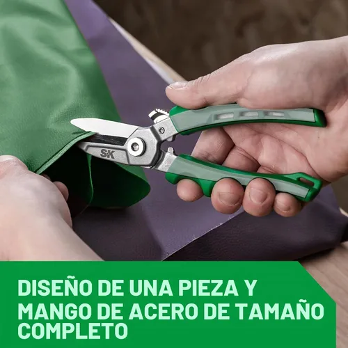 Vista 7 de SK 7" Tijeras resistentes de uso múltiple, tijeras forjadas en caída, cuchillas CR-V con bloqueo de seguridad, empuñaduras cómodas