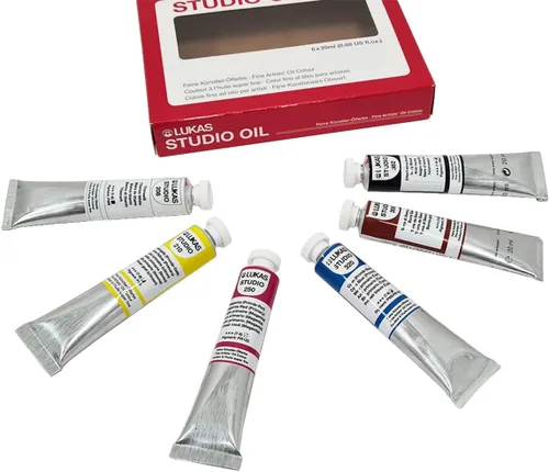 Vista 5 de Lukas Studio Artist - Pintura al óleo de alto pigmento hecha con aglutinante natural para artistas, pintura y mucho más. Colores surtidos - 0.7 fl oz