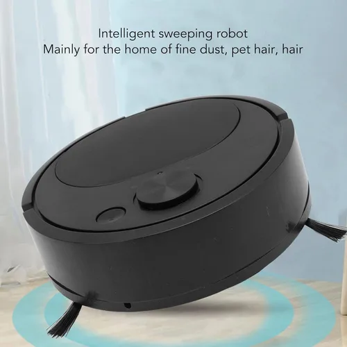Vista 4 de Robot aspirador, multifuncional carga USB, mini robot de barrido al vacío para suelos de madera, azulejos y alfombras (negro)