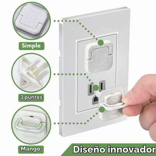 Vista 3 de Cubiertas de salida para bebés, protectores de enchufe de seguridad para niños, difíciles de quitar para niños pequeños, protector de descarga
