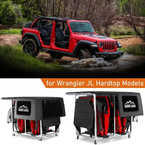 Vista 2 de Hooke Road - Carro de almacenamiento para puerta y tapa dura para Jeep y Ford Bronco Hardtop 4 Doors Holder Rack, Fits 1997-2026 Wrangler TJ JK