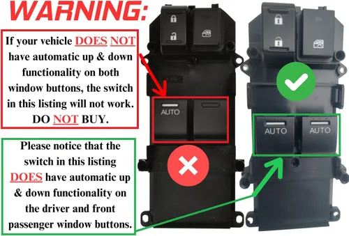 Vista 2 de SWITCHDOCTOR Interruptor maestro de ventana para Accord Coupé 2008-2012 (doble automático hacia arriba y abajo) 2008 2009 2010 2011 2012 Accord