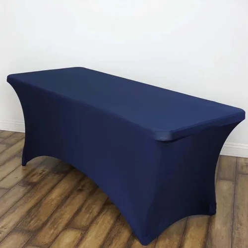 Vista 34 de Efavormart - Mantel rectangular de elastano elástico beige de 4 pies