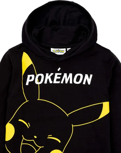 Vista 5 de Pokemon Sudadera con capucha para niños y niños, diseño de Pikachu, color negro