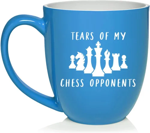 Vista 7 de Daylor Taza de café de cerámica con diseño de los oponentes de las lágrimas de mi ajedrez, regalo para ella, él, amigo, compañero de trabajo