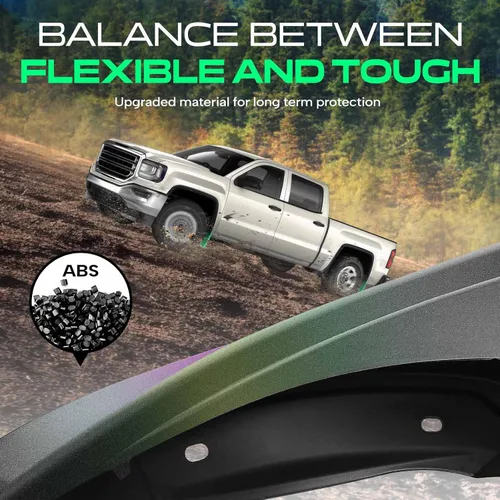 Vista 6 de YHTAUTO Protectores contra salpicaduras para GMC Sierra 1500 (Limited), Sierra 2500/3500 HD, con modelo de rueda trasera única, accesorios