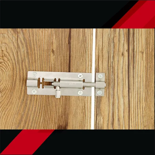 Vista 7 de BT002 - Cerradura de perno de barril de 4 pulgadas, cerradura de puerta gruesa de alta calidad, cerradura deslizante de acero inoxidable con 12