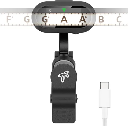 Vista 8 de Sondery afinador de guitarra y ukelele con clip recargable, pantalla TFT simple de fácil lectura, afinación extremadamente rápida y precisa