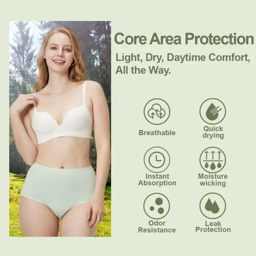 Vista 5 de BATTEWA Ropa interior para incontinencia para mujer, ropa interior a prueba de fugas, lavables, de algodón, de absorción de la vejiga, protección