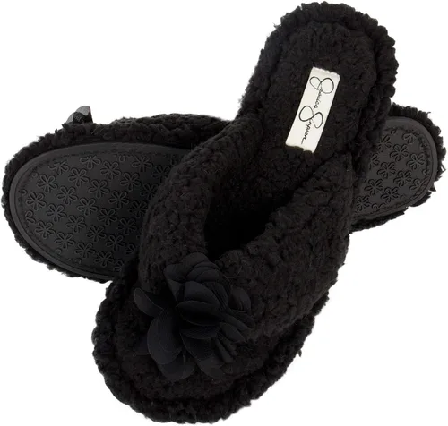 Vista 4 de Jessica Simpson - Pantuflas de espuma viscoelástica, afelpadas, para mujer, con suela antideslizante