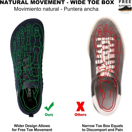 Vista 3 de Geweo Zapatos minimalistas unisex Suela sin caída Puntera ancha Comodidad más flexible Movimiento natural en forma de pie Zapatos deportivos