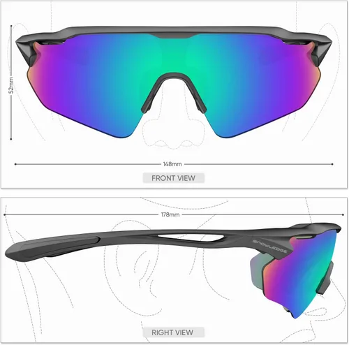 Vista 5 de Lentes de sol polarizados para ciclismo con 5 micas UV400, con armazón TR90.