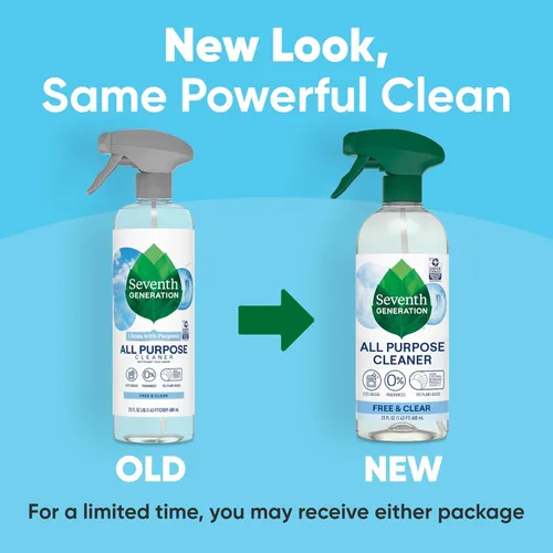 Vista 2 de Seventh Generation Limpiador Multiusos, Transparente y Sin Fragancia, Corta Grasa, 23 onzas líquidas