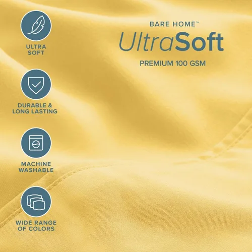 Vista 163 de Bare Home Sheet Set 1800 Ultra-Soft with 2 Pillowcases (Twin XL, Dark Blue)