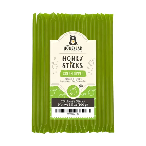 Vista 26 de The Honey Jar Palitos de miel con sabor a mora, pajitas de miel pura para el té, café o un placer saludable, una cucharadita de miel saborizada por