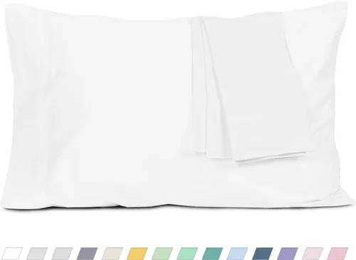 Vista 30 de Pillow Cases 100% Cotton Percale Standard Queen Set of 2 Blue Floral Floral Pillowcases Breathable Hypoallergenic Pre-Shrunk, 20 Inch x 30 Inch