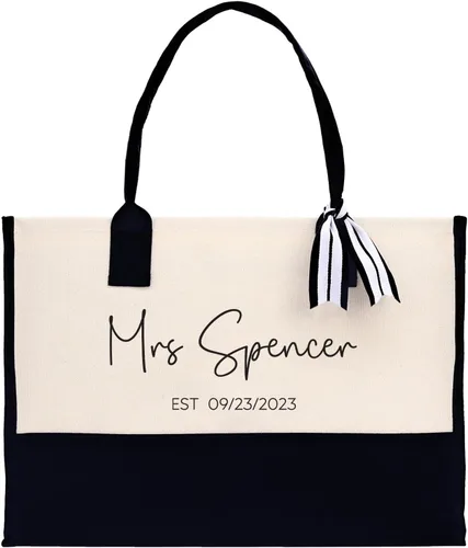 Vista 2 de VANESSA ROSELLA Bride Tote, Custom wedding gift, Personalized bridal bag
