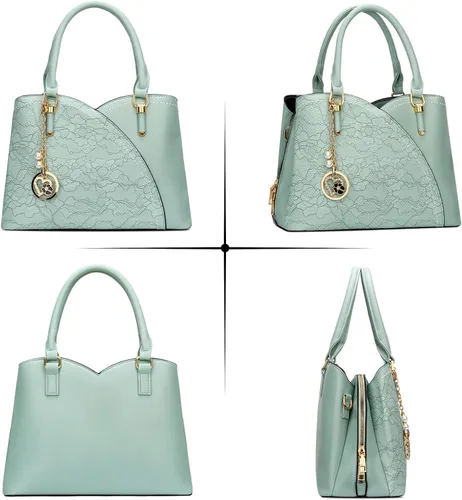Vista 4 de KKXIU Monederos y bolsos de mano con triple compartimento para mujer, bolso de mano con asa superior