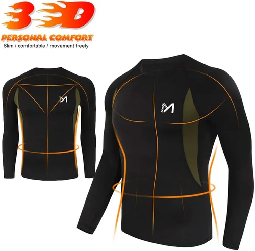 Vista 5 de MEETYOO Ropa interior térmica para hombre, equipo de invierno, largo, capa base, conjunto superior e inferior para esquiar y correr