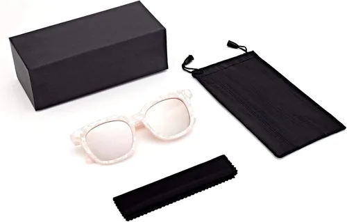 Vista 3 de Bellivera Gafas de sol vintage para mujer estilo clásico retro con marco de plástico lentes espejadas