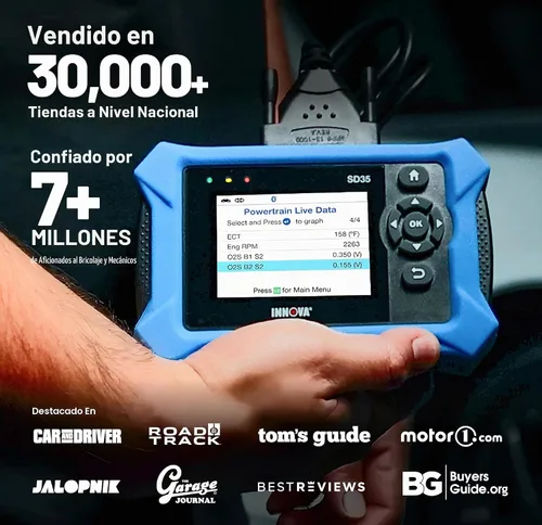 Vista 6 de Innova Escáner SD35 OBD2 – ABS, SRS, TPMS y lector de código de motor de verificación, datos en vivo, todos los diagnósticos del sistema, compatible