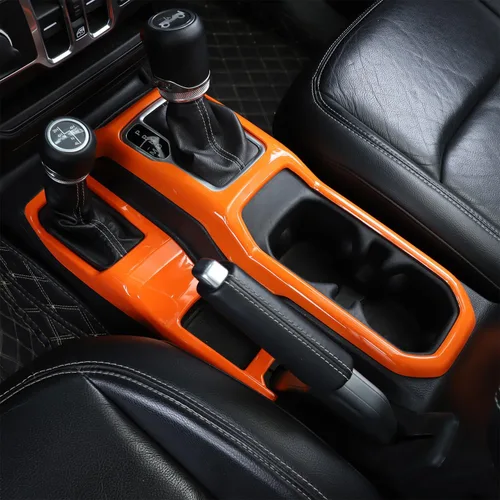 Vista 9 de Consola Central 4WD Panel de Cambio de Marchas y Portavasos para 2018-2024+ Jeep Wrangler JL JLU Gladiator JT (Azul)