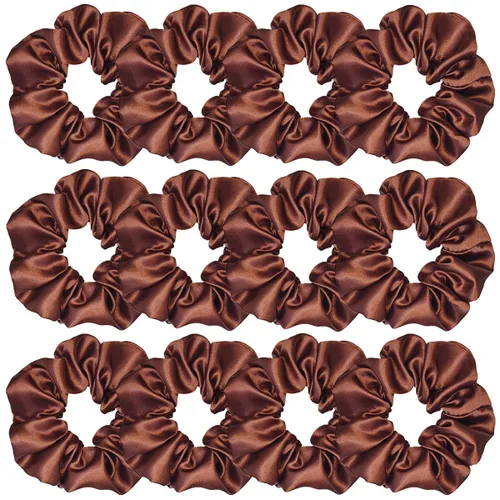 Vista 21 de Sufermoe 12 bandas elásticas para el cabello de seda satinada, color azul surtido de 4.5 pulgadas para mujeres y niñas