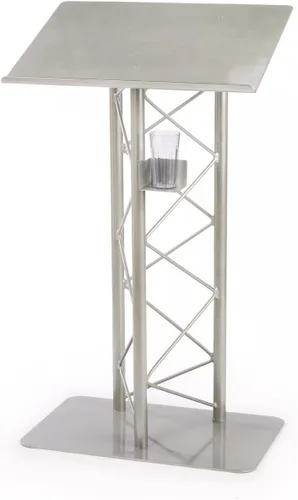 Vista 2 de Atril de armadura para altavoz, 27 pulgadas de ancho x 48 pulgadas de alto x 18.5 pulgadas de profundidad, incluye soporte para tazas, soporte