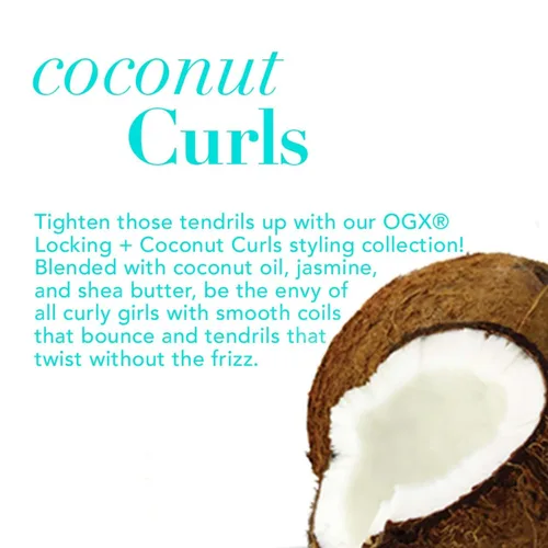Vista 10 de OGX Locking + Coconut Curls - Mousse cremoso decadente, 7.9 onzas