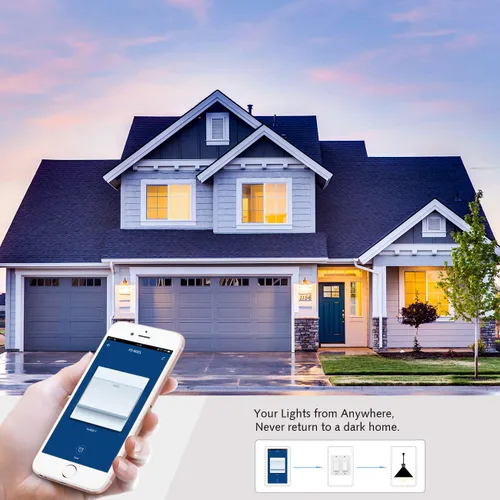 Vista 5 de Interruptor inteligente WiFi de pared, interruptor de luz de pared, compatible con Alexa y Google Home