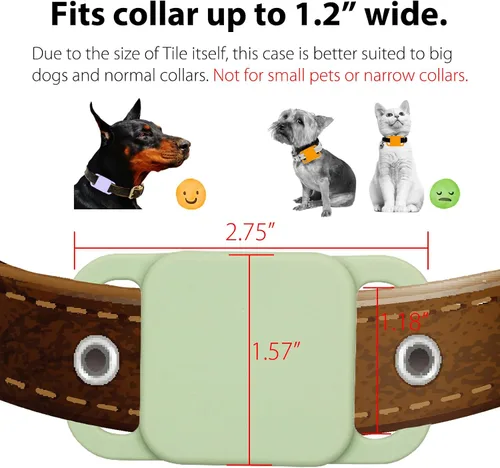 Vista 4 de Soporte de silicona para collar de perro para Tile Mate 2020 y 2018, verde Aguacate verde y morado