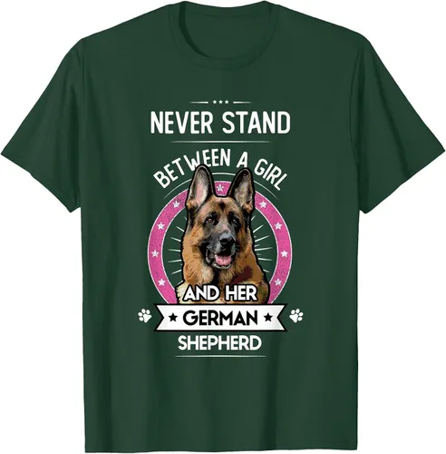 Vista 60 de Never Stand Between A Girl and Her German Shepherd T-Shirt Asphalt Grey