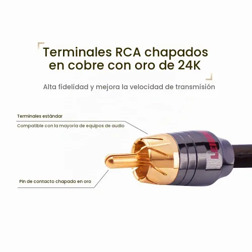 Vista 3 de Conector divisor adaptador RCA Y de 1 pie 1 macho a 2 hembra (paquete de 2) (1 macho a 2 hembra)